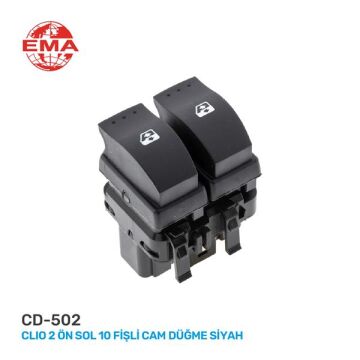 Cam Açma Anahtarı Ön Sol Megane 2 10 Fişli Gri EMA CD-502