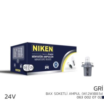 Nıken 24V Bax Soketli Ampul W1.2W B8.5D Gri 10Lu NIKEN 0630020702