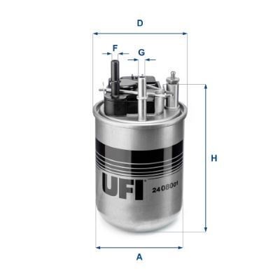 2408000 Yakıt Filtresi Nıssan Juke 1.5L K9k Dci F15e Dizel 10-> UFI 2408001
