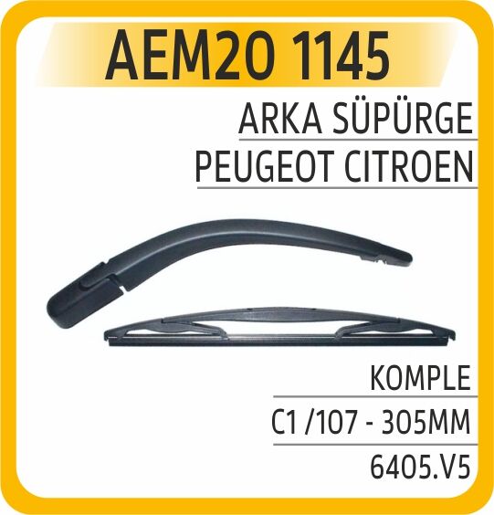 Arka Silecek Kolu Süpürgesi Komple Cıtroen C1-Peugeot P107 - 305Mm AEM20 1145