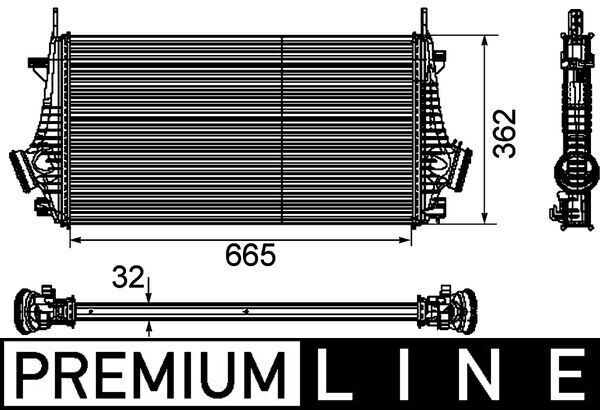 Turbo Radyatörü Intercooler Insıgnıa A 09>17 1.6 Cdtı Let-Dth-Dtj 2.0 Dth-Nft-Nht-Dtr Al/Pl/Brz 2.8 Net-Ner 665X361.7X32 MAHLE CI191000P