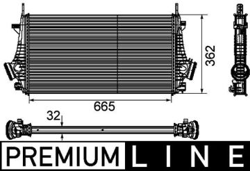 Turbo Radyatörü Intercooler Insıgnıa A 09>17 1.6 Cdtı Let-Dth-Dtj 2.0 Dth-Nft-Nht-Dtr Al/Pl/Brz 2.8 Net-Ner 665X361.7X32 MAHLE CI191000P