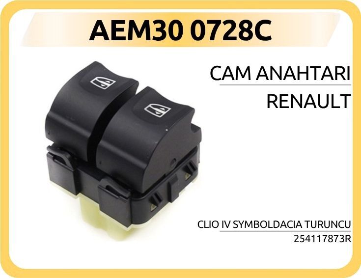 Cam Anahtarı Renault Clıo Iv Symbol Dacıa Turuncu AEM30 0728C