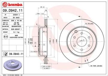 Fren Dıskı Arka Mercedes X-Class W470 17> BREMBO 09D94211
