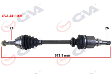 Komple Aks Sol Megane Iı 1.4/1.6 16V-1.5 Dci 02-08 673Mm GVA 4411001