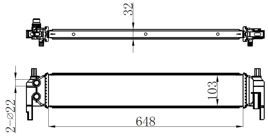Intercooler Brazing Intercooler 648X103x32 Golf Vıı 12 / Octavia 13 / Leon 13 / A3 12 65318 ORIS IVW215032