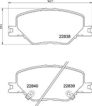 Ön Fren Balatası Insıgnıa B 2017> 16 İnç Jant BREMBO P59096