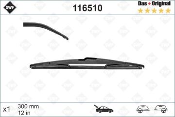 Silecek Swf 30Cm X1 Arka Twng 03/93 >-Toyota Aygo Yarıs 02/01 > Scenic 2.09 > C1 107 VALEO 116510