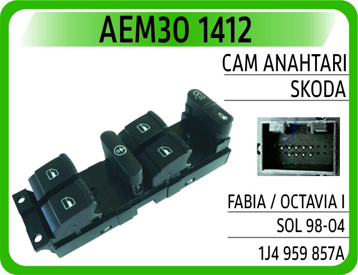 Cam Anahtarı Skoda Fabıa / Octavıa I Sol 98-04 AEM30 1412