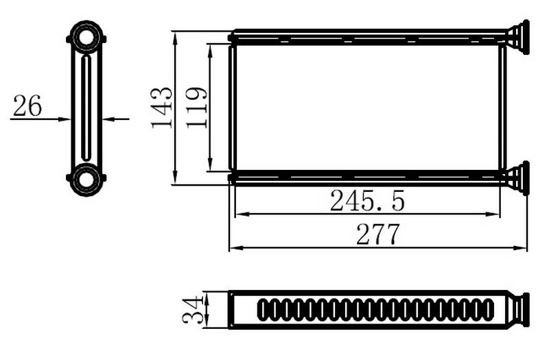 Kalorıfer Radyatoru Brazıng L200 12-> At/Mt Sanzuman 118X255x26 ORIS KMI051026