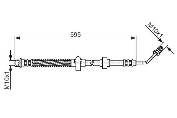 Fren Hortumu Arka Sağ P407 04> P508 10> C5 06> C6 05> 640Mm M10 BOSCH 1987476374