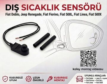 Ayna Dış Sıcaklık Isı Sensörü Müşürü Fıat Doblo- Jeep Renegade -Fiorino- 500L -Linea- 500X 95511534-735325166-735296227-735714767-735460567-735474648-735410430-735558566-735614527 AFT 735612657