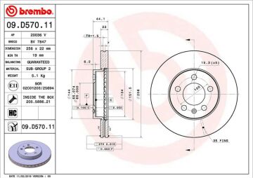 Ön Fren Aynası Polo Vı 18 >Ibıza V 17 >A1 19 >Kamıq-Scala 19 > 256X22x5dlxhavalı 0986479F32-Df6584 BREMBO 09D57011