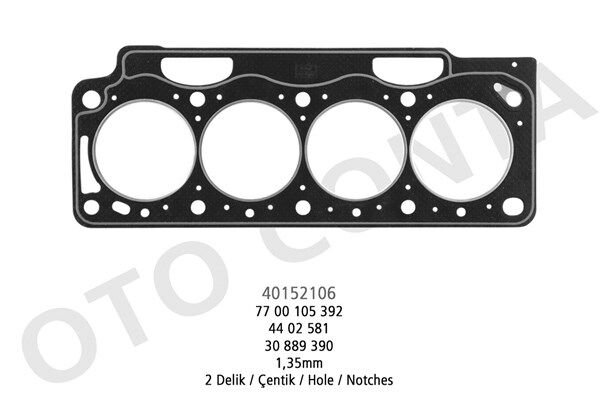 Silindir Kapak Contası Kangoo 01> Megane 97> 1.9 Dtı F9q 1.35Mm 2 Çentik OTOCONTA 40152106