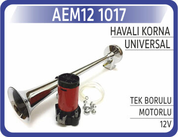 Havalı Korna Tek Borulu Motorlu 12V AEM12 1017