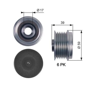 Şarj Dinamo Alternatör Kasnağı Astra H-Corsa C-D-Comboc-D-Merıva-Tıgra-Doblo-Fıorıno-Punto-Palıo- 1.0-1.2-1.4-1.3 Cdtı GATES OAP7113