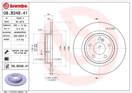 Fren Dıskı Arka Mercedes W176 W246 C117 X156 BREMBO 08B34841
