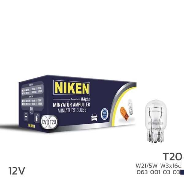 Nıken T20 Dipsız Ampul 1016 W21/5W W3x16d 10Lu NIKEN 0630010303