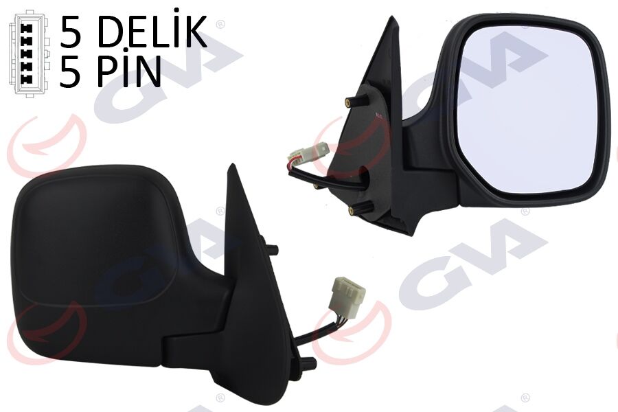 Dış Dikiz Aynası Sağ Berlıngo-Partner 97> Elektrikli Isıtmalı Konveks 5 Fiş Vm-118Ehr GVA 1045112