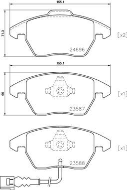Ön Balata Fişli Caddy Iıı 04 > Golf Iv V Vı 97 > Jetta Passat 05 > Polo 09 > Octavıa 04 > BREMBO P85146
