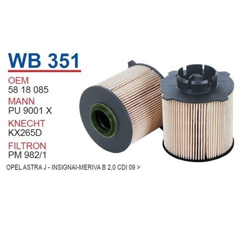 Opel Astra j 1.3 / 1.6 Dizel Mazot Filtresi WB351 5818085