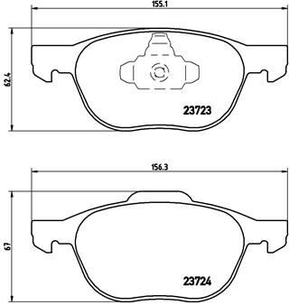 Fren Balatası On Ford Focus Cmax 04-15 Mazda3 03>10 Volvo S40-V50-C30-C70 04-13 BREMBO P24061