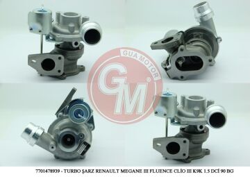 Turbo Şarj Renault Captur Clio Iıı Clio Iv Megane Iıı Fluence Kango Symbol Iı Iıı Twingo Iı K9k 1.5 Dci 86-90 Bg GUA 40618