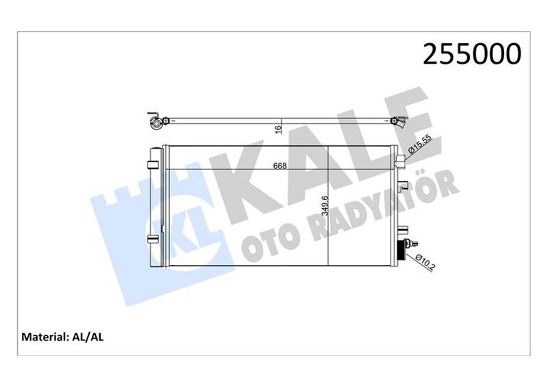 Klima Radyatörü Kondenser Renault Fluence 09> Megane Iıı 09> Scenıc Iıı 09> 1.2Tce 1.5Dci 1.6 1.9Dci 2.0 KALE 050ABC060