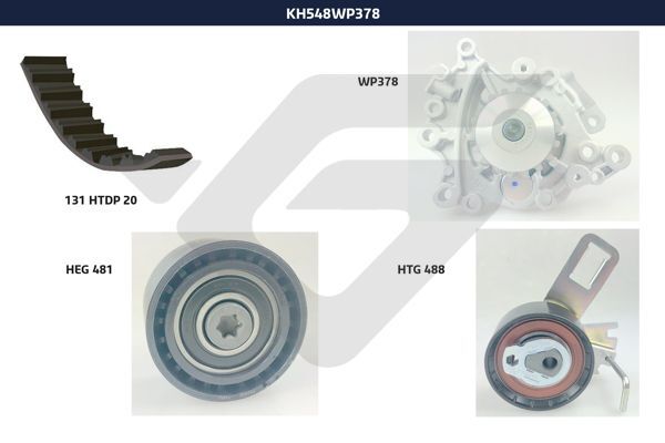 Eksantrik Gergi Kiti Opel Astra L 21> Corsa F 19> Peugeot P2008-P3008 Iı-P301- P308 Iı-P5008-P508-Ex Pert-Partner Cıtroen Berlıngo-C3 Iıı-C4-C-Elysee-Jumpy Iıı 1.5 Tdcı-Bluehdı Euro6 / Focus Iv 17> C HUTCHINSON KH548WP378