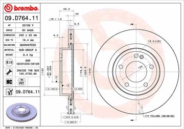 Fren Dıskı Arka Mercedes G-Class W463 18> BREMBO 09D76411