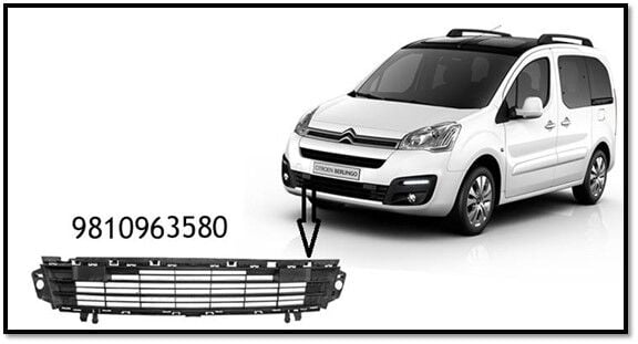 Tampon Izgarası Ön Alt Orta Siyah Peugeot Partner 2015> AFT KAP45322