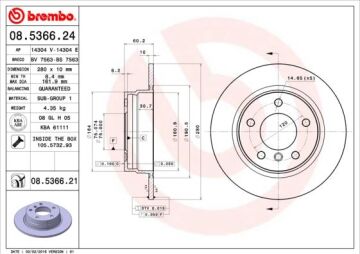 Fren Dıskı Arka Bmw E36 E46 BREMBO 08536621