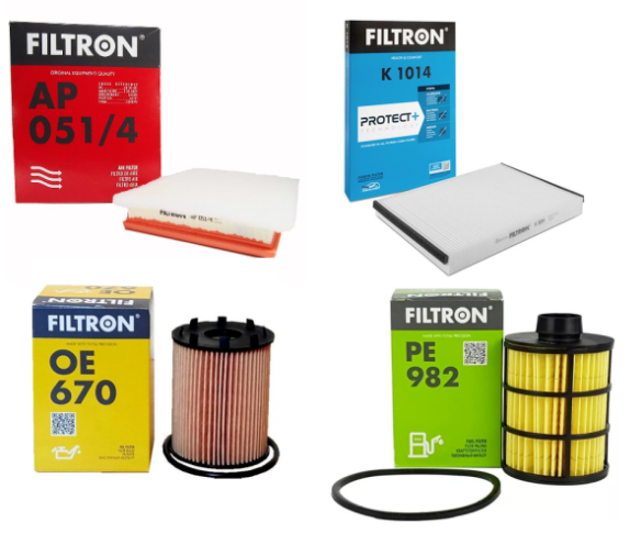 Opel Astra H Filtron 1.3 Dizel Periyodik Bakım Filtre Seti (Yağ Filtresi Tırnaklı) Filtron Marka