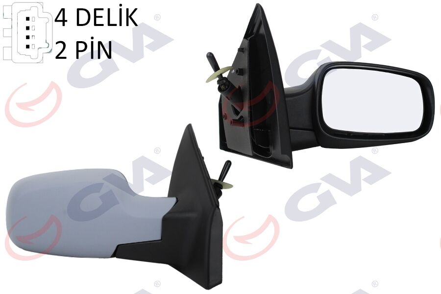 Dış Dikiz Aynası Sağ Renault Clıo Iıı 05> Mekanik Sensörlü Astarlı Konveks 2 Fiş Vm-6136Psr R GVA 1014140