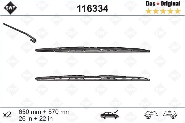 Sılecek Supurgesı Takımı 650Mm / 570Mm Bmw E39 Swf VALEO 116334