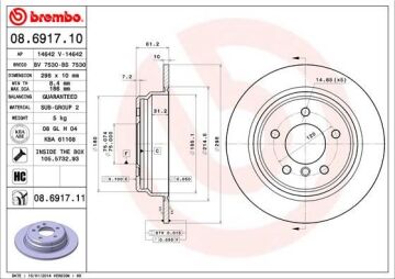 Fren Dıskı Arka Bmw E39 BREMBO 08691711