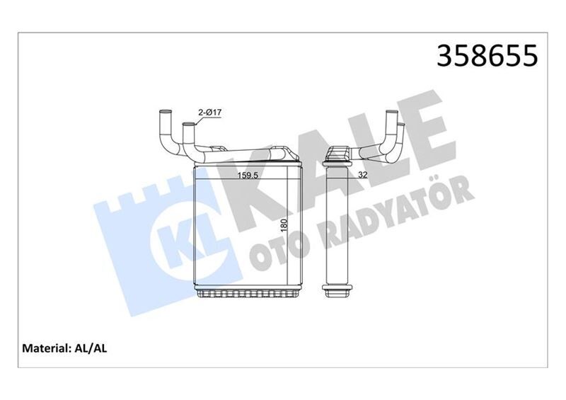 Kalorifer Radyatörü Mıtsubıshı Canter 3.9L 4D34 4D34t Fe659 97-06 - Aleminyum KALE 358655