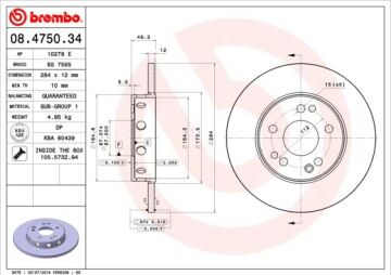Fren Dıskı On Mercedes W124 S124 C124 BREMBO 08475034