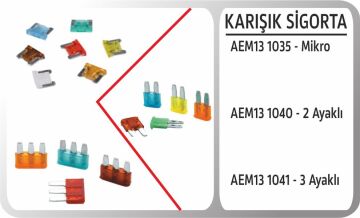 Bıcak Sıgorta 3 Ayaklı Karısık AEM13 1041