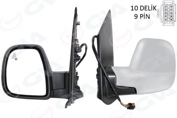 Dış Dikiz Aynası Sol Opel Vıvaro C-Zafıra Lıfe 19> Peugeot Expert-Traveller 16< Cıtroen Jumpy-Spacet Ourer 16> Toyota Proace 16> Elektrikli Astarlı Rezistanslı Otomatik Açma Kapama Kör Nokta Uyarılı GVA 1043433