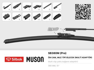 Silecek Süpürgesi Muz Tipi Grafitli 380Mm 6 Aparatlı SILBAK SB380M