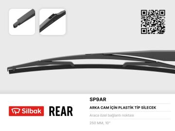 Silecek Süpürgesi Arka Plastik Tip 230Mm Peugeot 308 Iı 09/13 . Renault Mgn Iı 11/02>12/09 . Mgn I V. Sw 12/05> . Opel Astra Gtc H 03/05> SILBAK SP9AR