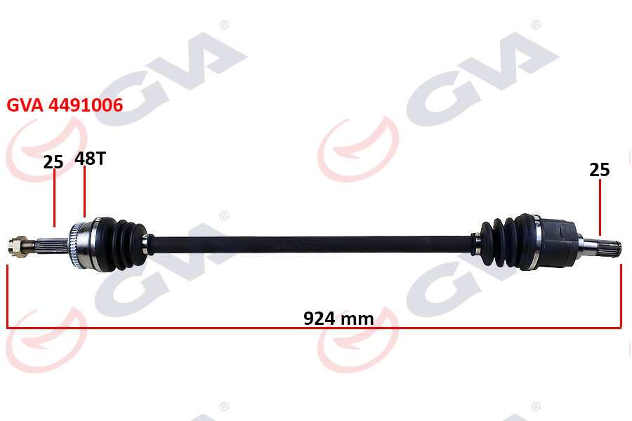 Komple Aks Sağ Hyundaı Accent Era 1.4L 1.6L G4ee G4ed Benzinli 06-10 Abs Li 25X25 - Abs 48 Diş Komple Boy 924Mm GVA 4491006