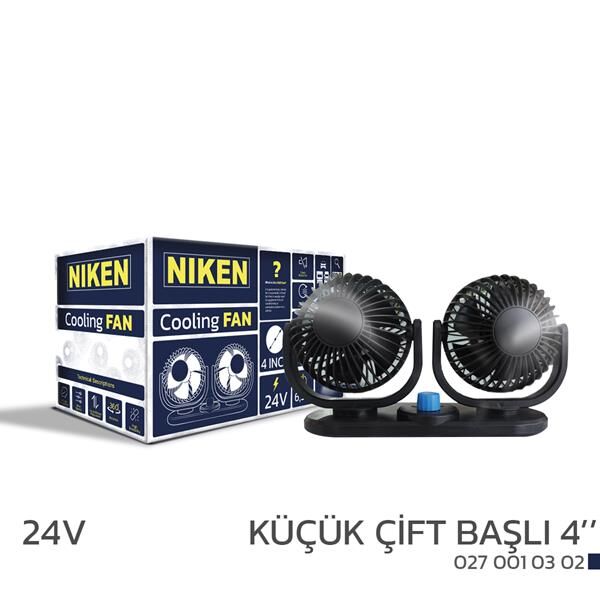 Araç Vantilatörü Küçük Çift Başlı 24V 4 İnç NIKEN 0270010302