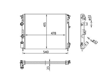 Radyatör Clıo Iı-Kng-Logan1.5 Dcı-1.6 16V-1.9 Dtı-K4m Ac Klimasız Mek 480X414x28 MAHLE CR36000S