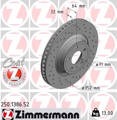 Fren Disk Delikli ZIMMERMANN 250.1386.52