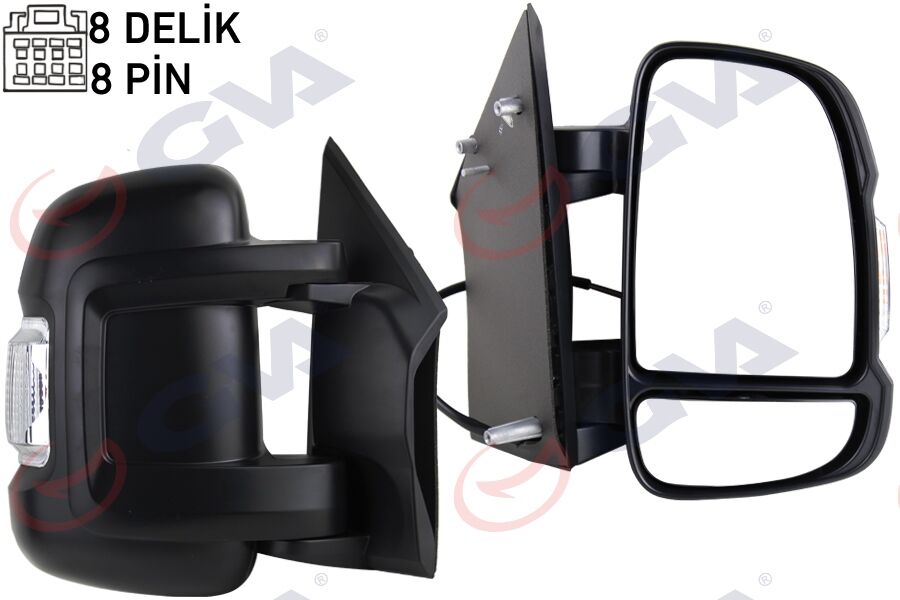 Dış Dikiz Aynası Sağ Ducato-Boxer-Jumper 06> Elektrikli Isıtmalı Sinyalli Kısa Kol Konveks 8 Fiş Çift Cam GVA 1027150
