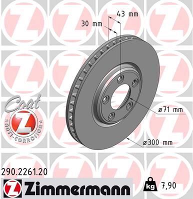 Ön Fren Aynası Jaguar Stype 2.7D 04-07 3.0V6 1999-2007 4.0 V8 99-02 4.2 V8 02-07 300X30x5dl 986478778-Df4105 ZIMMERMANN 290.2261.20