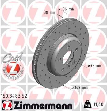 Fren Dıskı On Bmw F10 F11 F18 F06 F12 F13 Delıklı ZIMMERMANN 150.3483.52