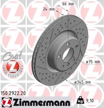 Fren Dıskı Arka Bmw F20 F21 F22 F23 F30 F31 F32 F36 M Performance ZIMMERMANN 150.2922.20